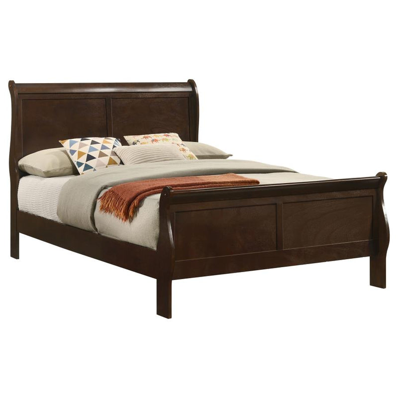 Louis Philippe Wood Full Sleigh Bed Cappuccino-zoom-