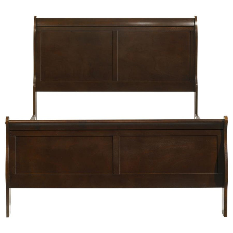 Louis Philippe Wood Full Sleigh Bed Cappuccino-zoom-