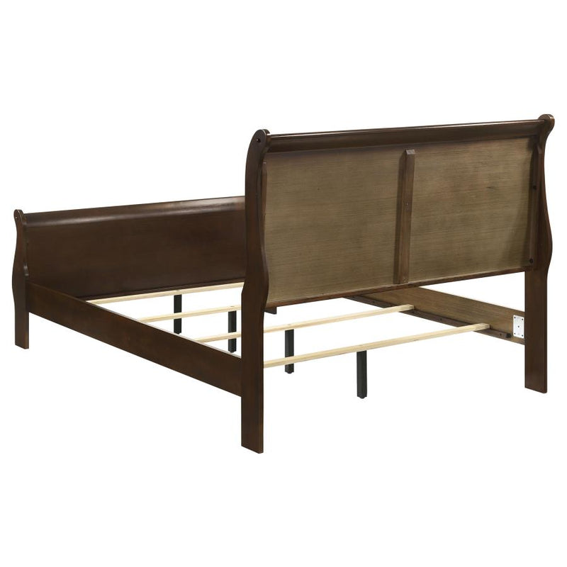 Louis Philippe Wood Full Sleigh Bed Cappuccino-zoom-