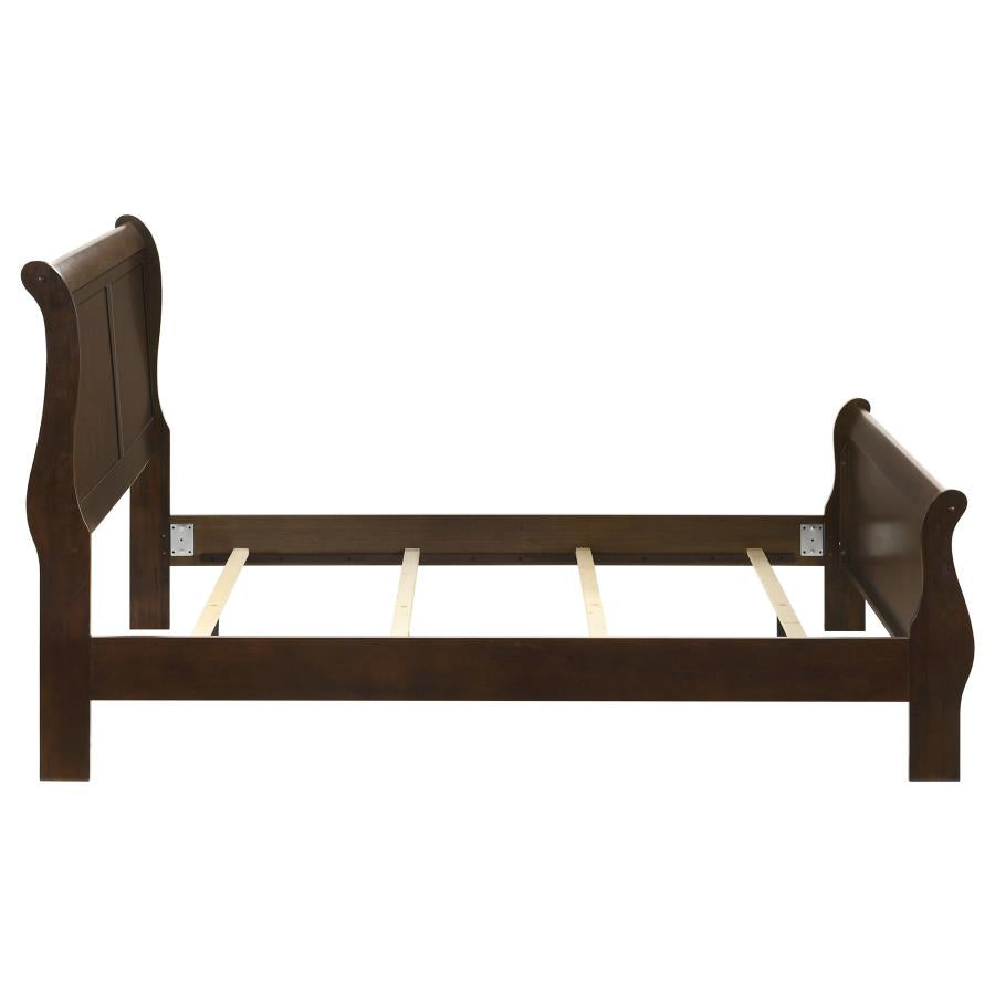Louis Philippe Wood Full Sleigh Bed Cappuccino-zoom-6