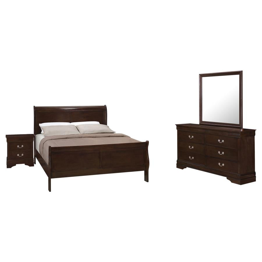 Louis Philippe 4-piece Eastern King Bedroom Set Cappuccino-zoom-2