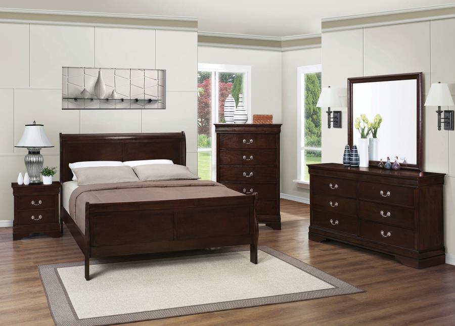 Louis Philippe 5-piece Eastern King Bedroom Set Cappuccino-zoom-1