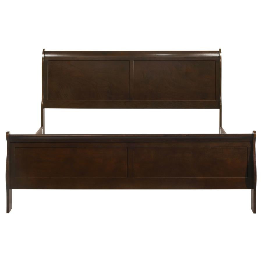 Louis Philippe Wood Eastern King Sleigh Bed Cappuccino-4