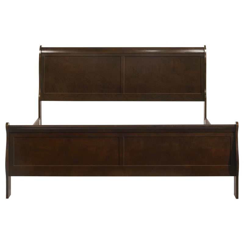 Louis Philippe Wood Eastern King Sleigh Bed Cappuccino-zoom-