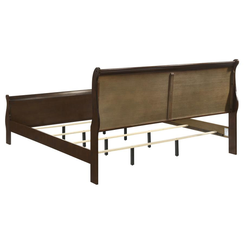 Louis Philippe Wood Eastern King Sleigh Bed Cappuccino-zoom-