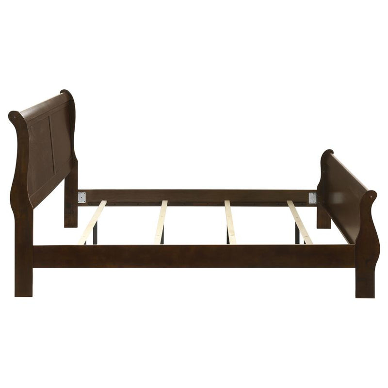 Louis Philippe Wood Eastern King Sleigh Bed Cappuccino-zoom-