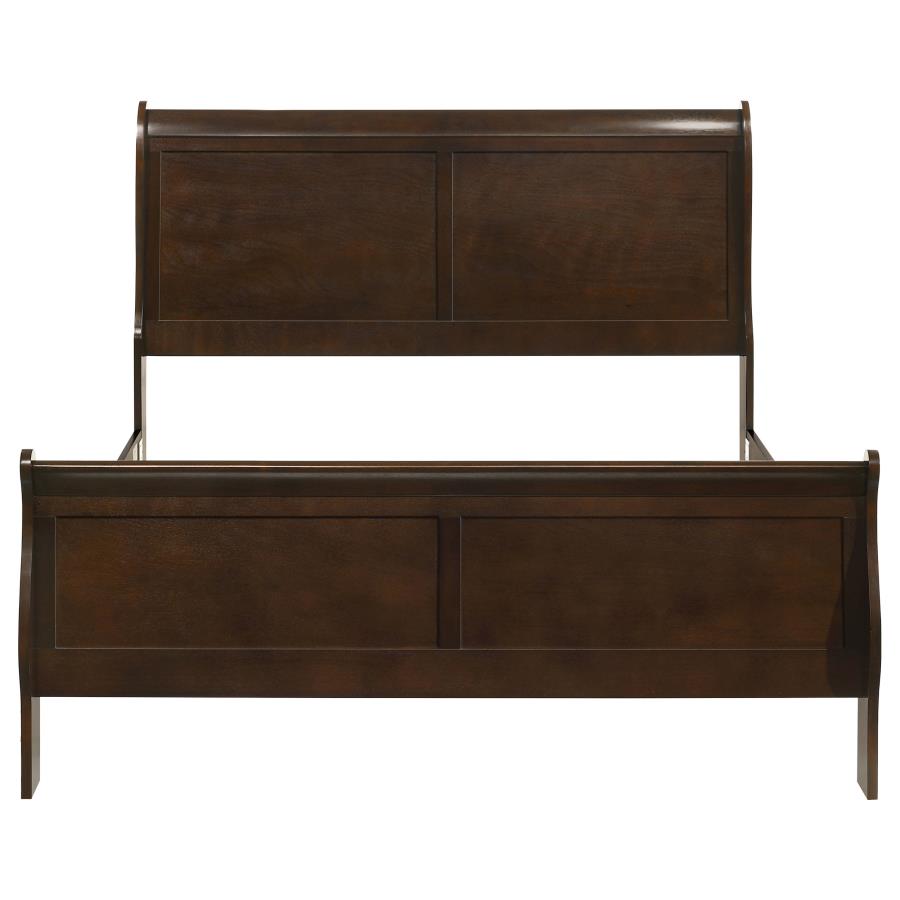 Louis Philippe Wood Queen Sleigh Bed Cappuccino-zoom-4