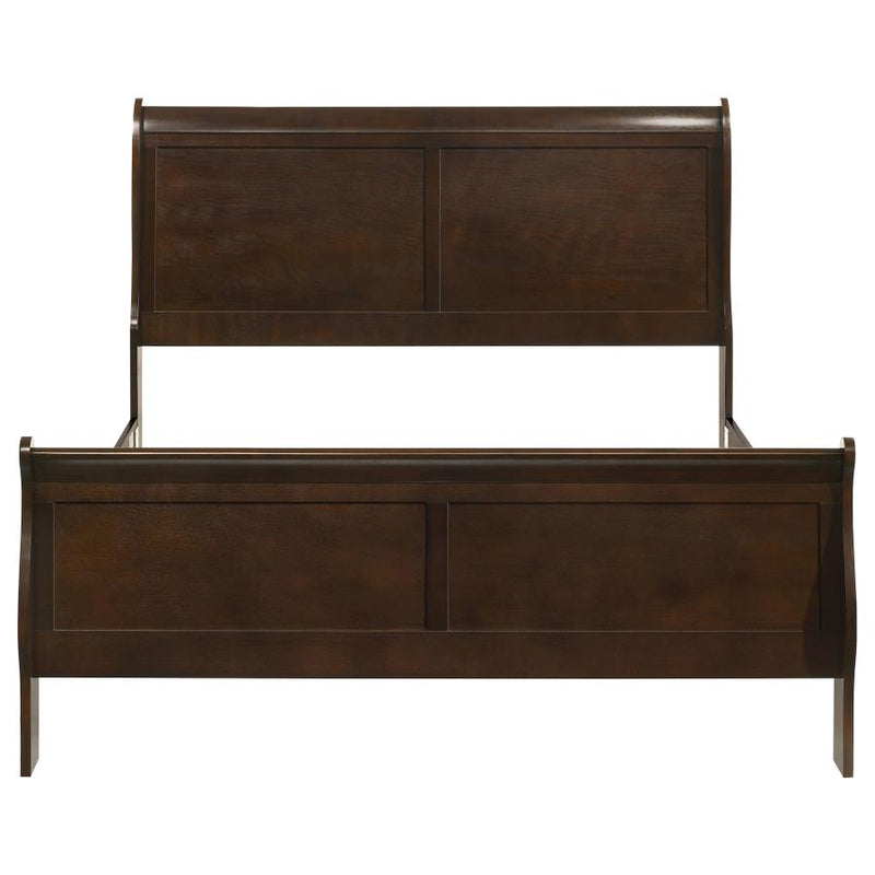 Louis Philippe Wood Queen Sleigh Bed Cappuccino-zoom-