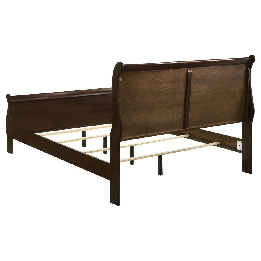Louis Philippe Wood Queen Sleigh Bed Cappuccino-5