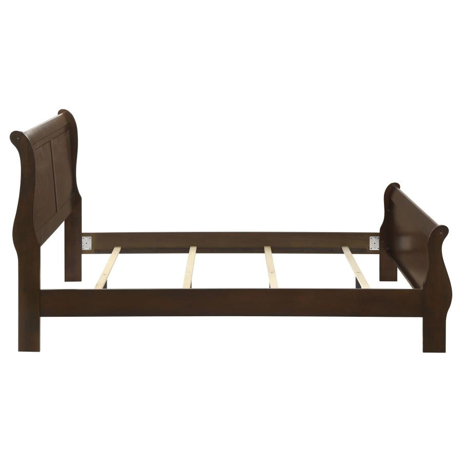 Louis Philippe Wood Queen Sleigh Bed Cappuccino-zoom-6