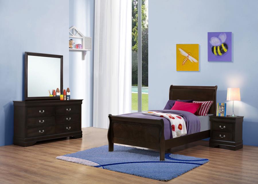 Louis Philippe 4-piece Twin Bedroom Set Cappuccino-1