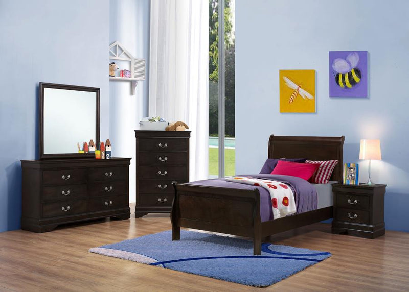 Louis Philippe 5-piece Twin Bedroom Set Cappuccino-zoom-