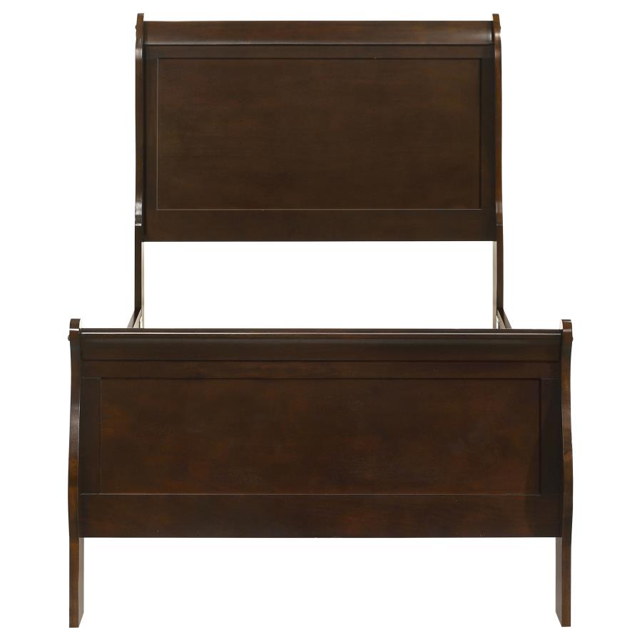 Louis Philippe Wood Twin Sleigh Bed Cappuccino-4