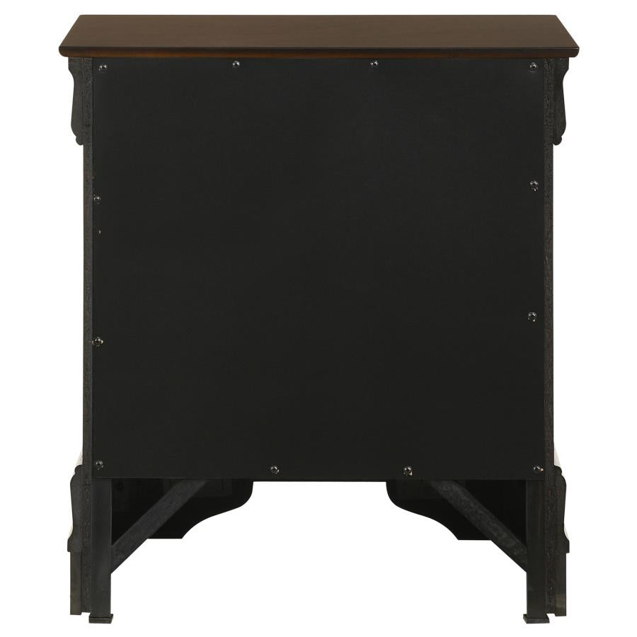 Louis Philippe 2-drawer Nightstand Cappuccino-7