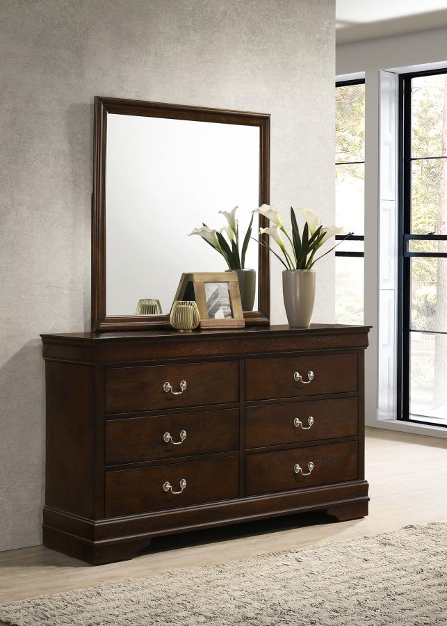 Louis Philippe 6-drawer Dresser with Mirror Cappuccino-zoom-
