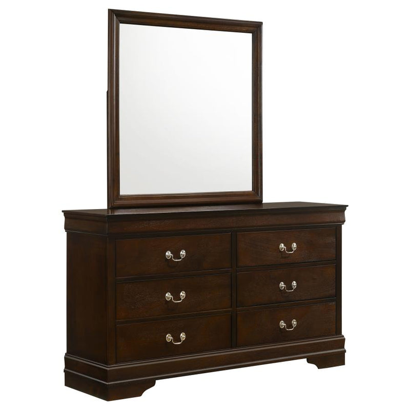 Louis Philippe 6-drawer Dresser with Mirror Cappuccino-zoom-