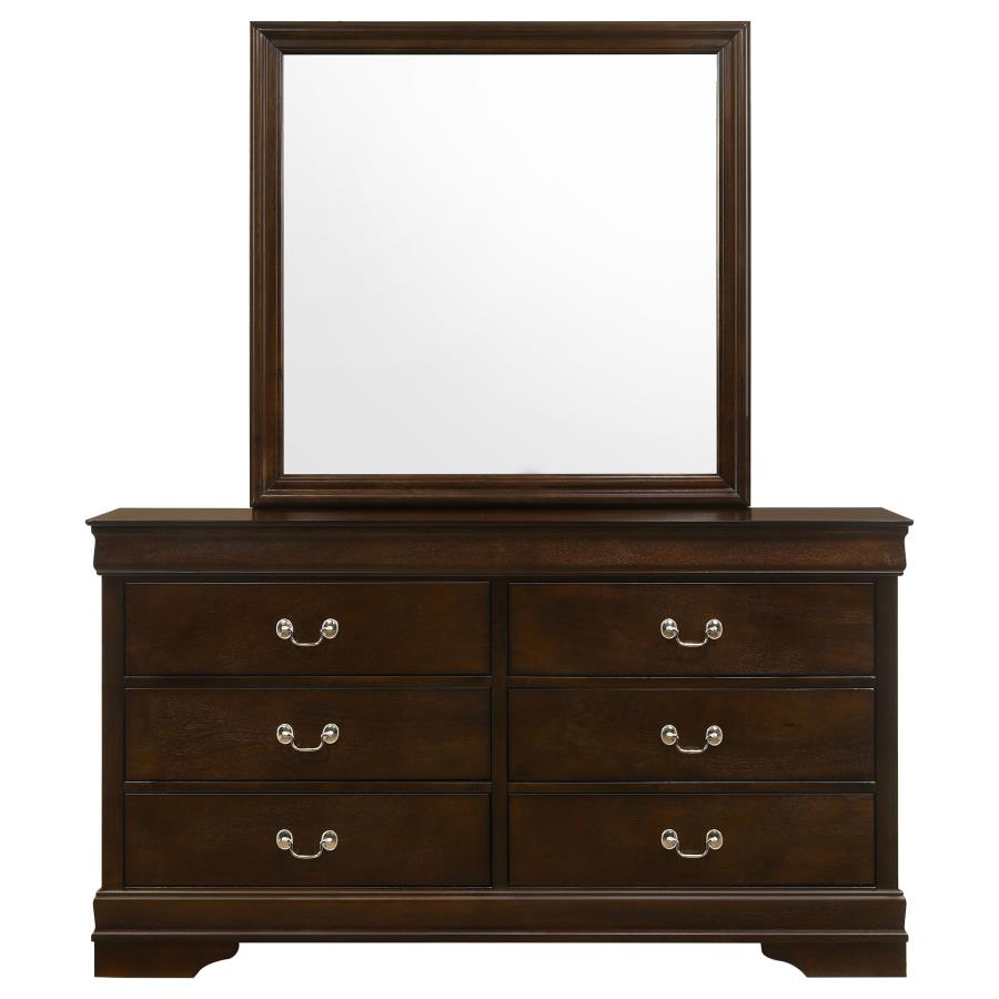 Louis Philippe 6-drawer Dresser with Mirror Cappuccino-3