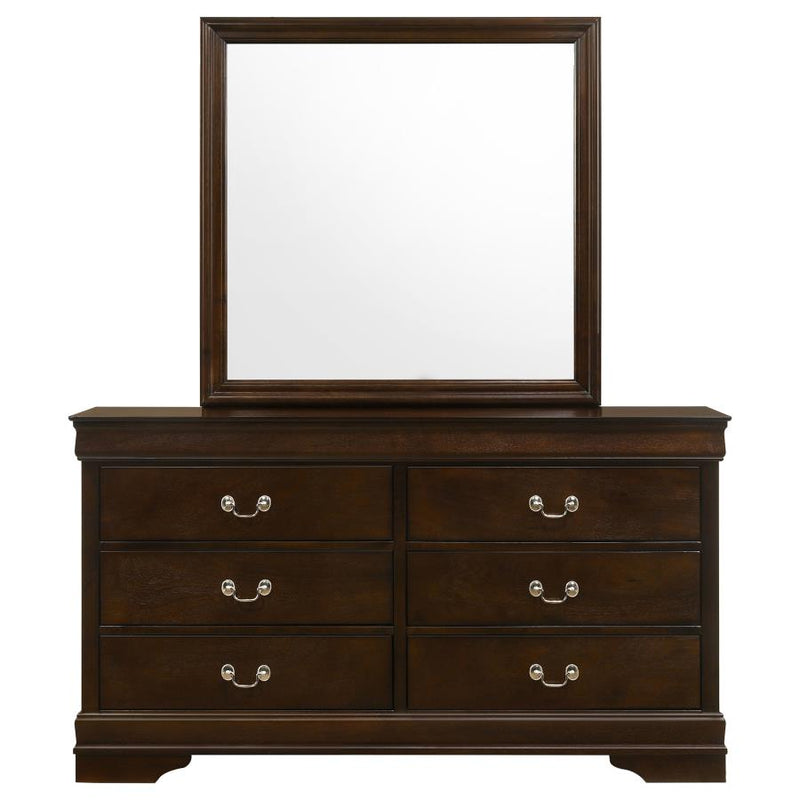 Louis Philippe 6-drawer Dresser with Mirror Cappuccino-zoom-