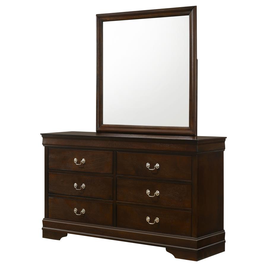 Louis Philippe 6-drawer Dresser with Mirror Cappuccino-zoom-4