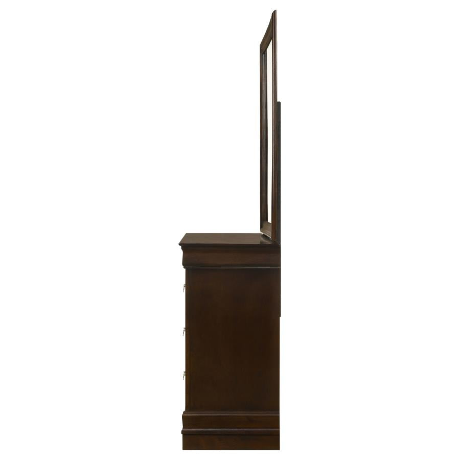Louis Philippe 6-drawer Dresser with Mirror Cappuccino-zoom-5
