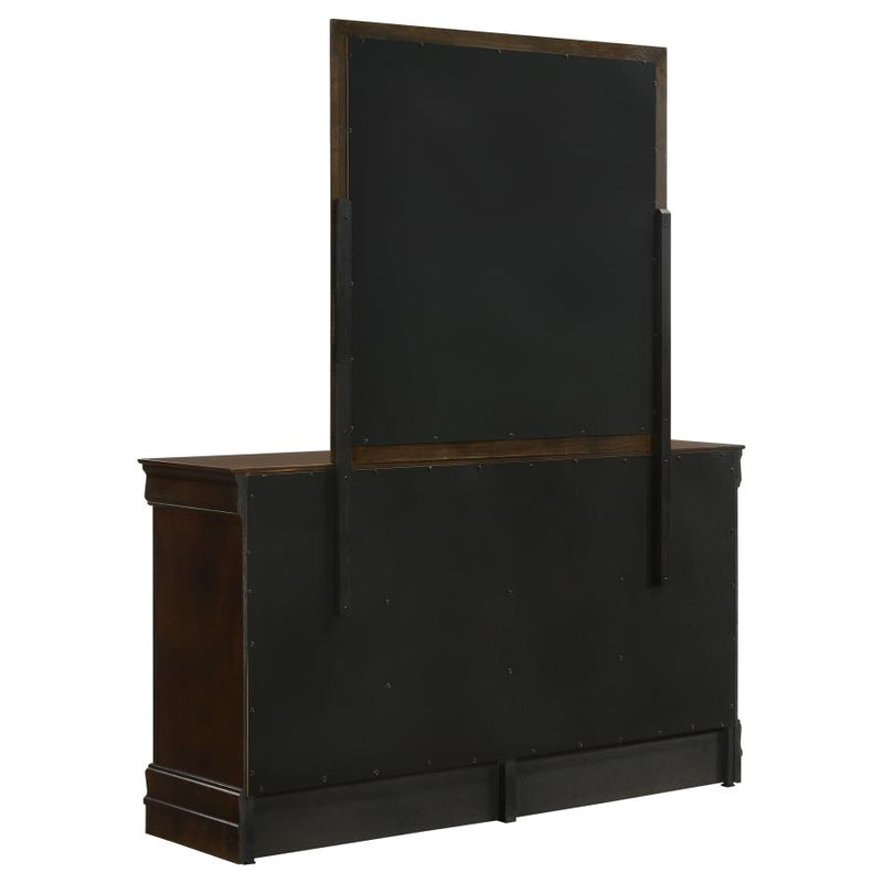Louis Philippe 6-drawer Dresser with Mirror Cappuccino-zoom-
