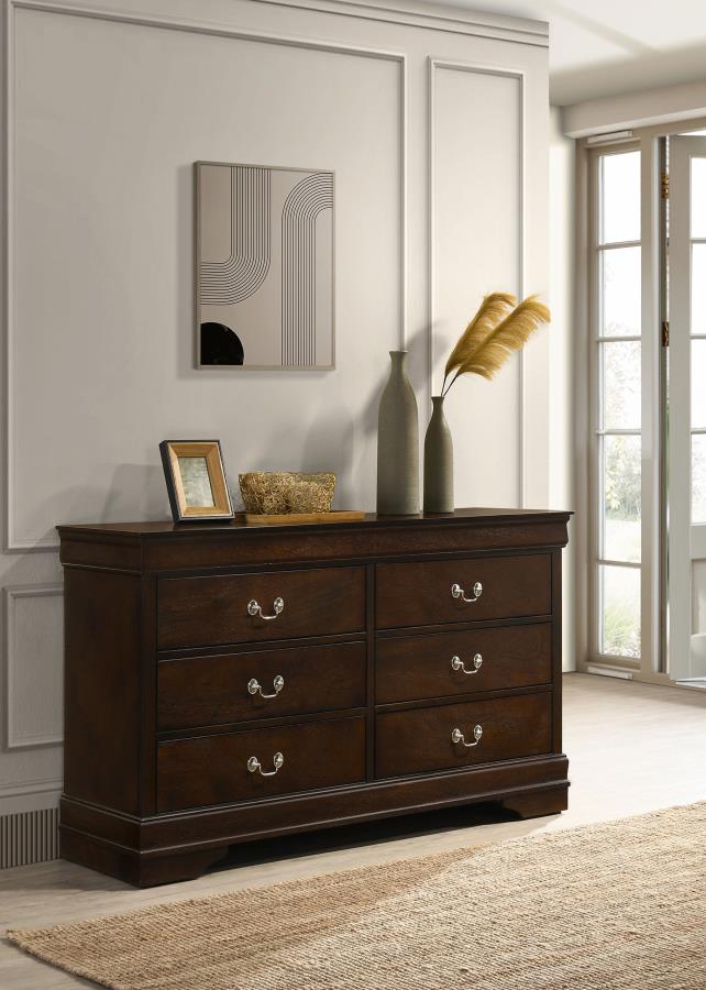 Louis Philippe 6-drawer Dresser Cappuccino-zoom-