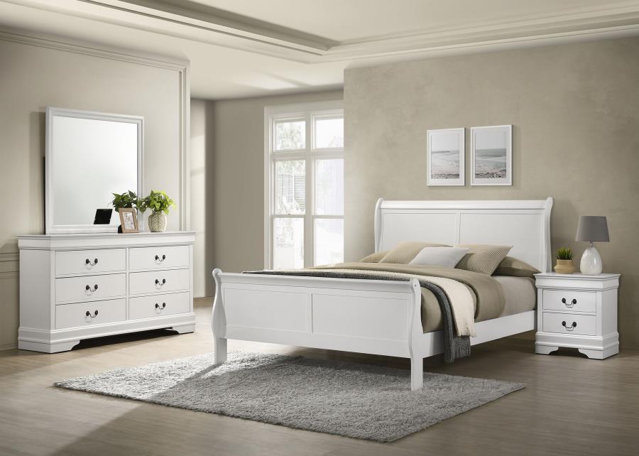 Louis Philippe 4-piece Full Bedroom Set White-zoom-1
