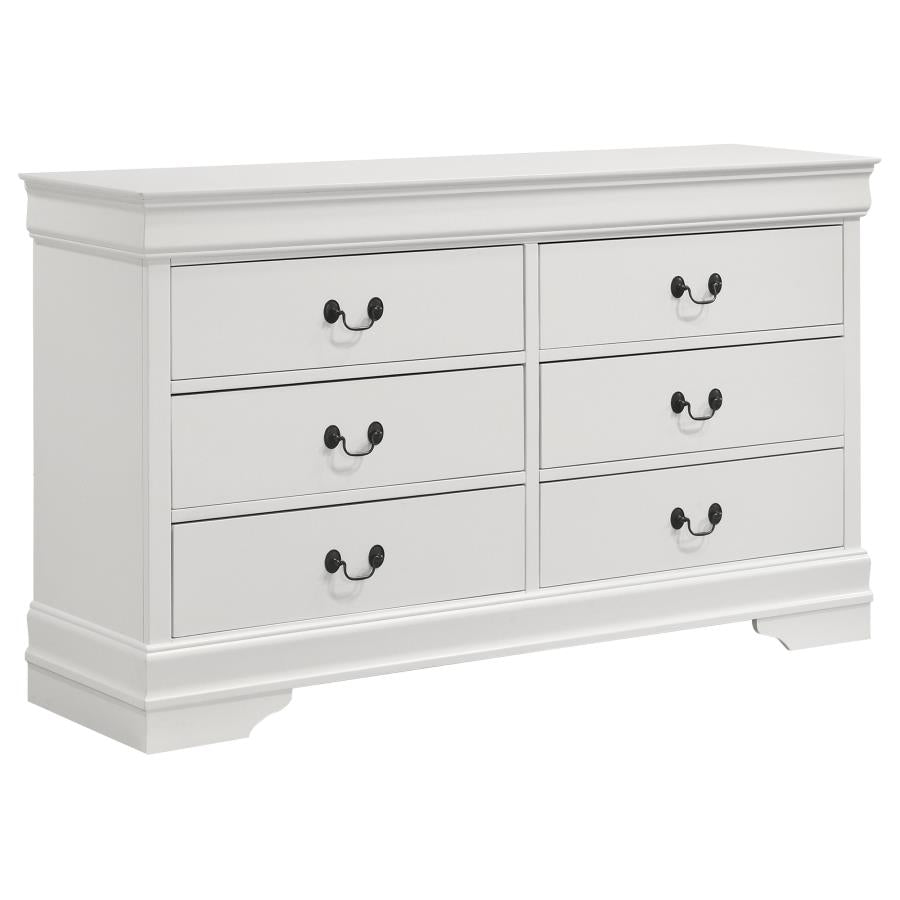 Louis Philippe 4-piece Full Bedroom Set White-7