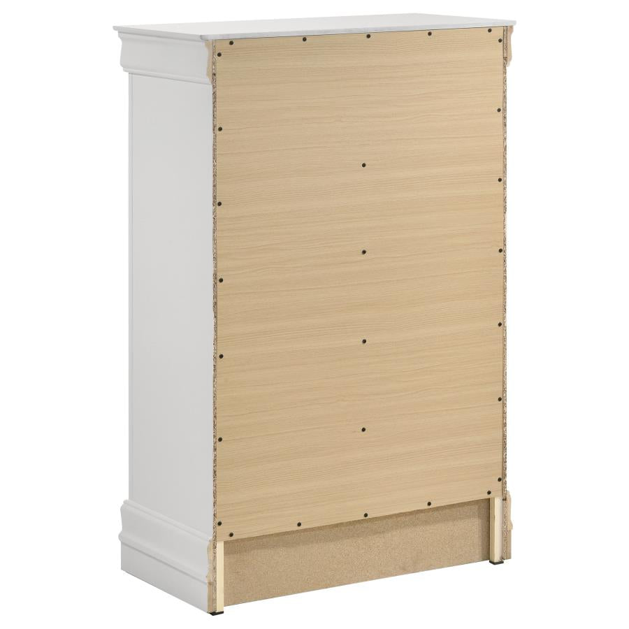 Louis Philippe 5-piece Full Bedroom Set White-12