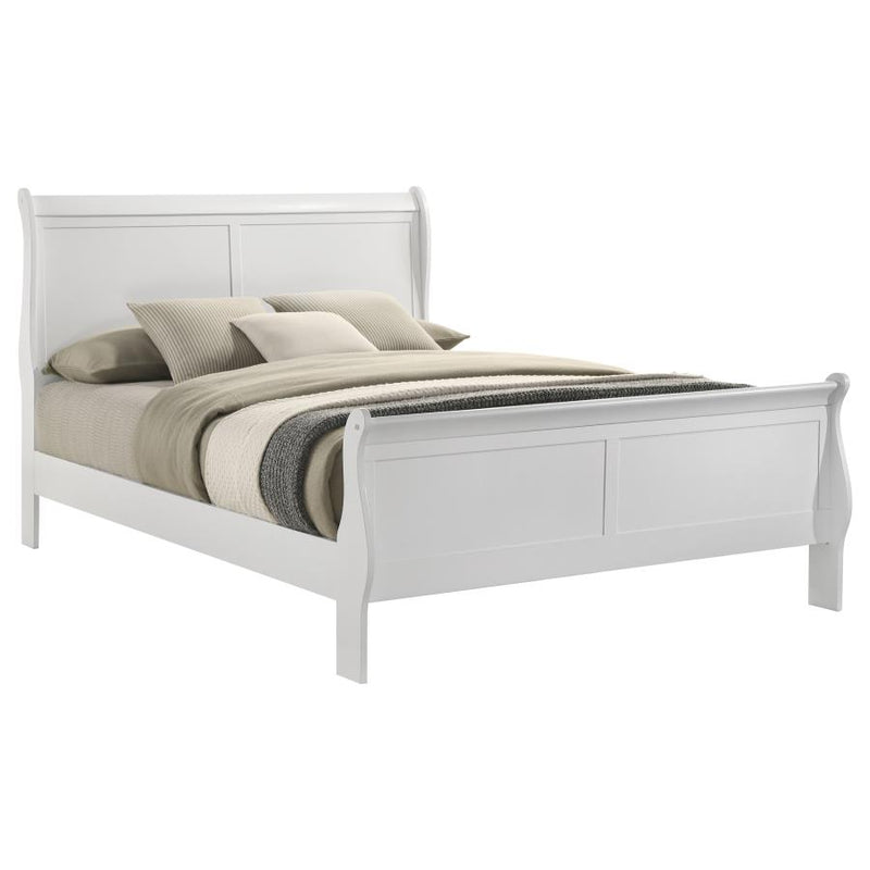 Louis Philippe 47-inch Full Sleigh Panel Bed White-zoom-