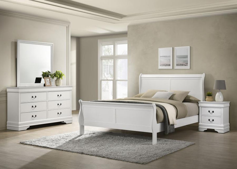 Louis Philippe 4-piece Eastern King Bedroom Set White-zoom-