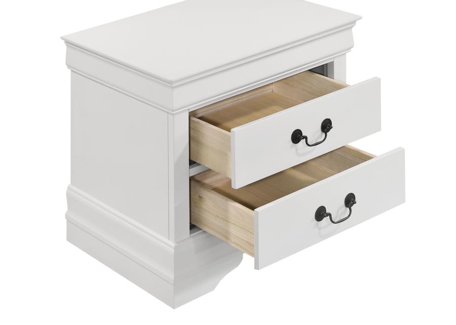 Louis Philippe 4-piece Eastern King Bedroom Set White-11