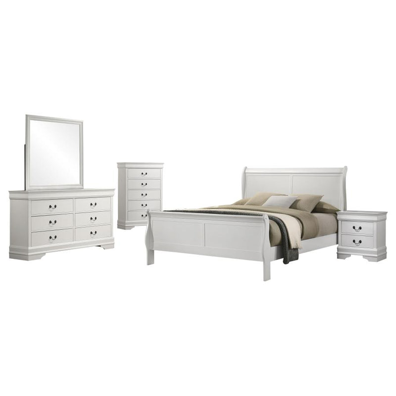 Louis Philippe 5-piece Eastern King Bedroom Set White-zoom-