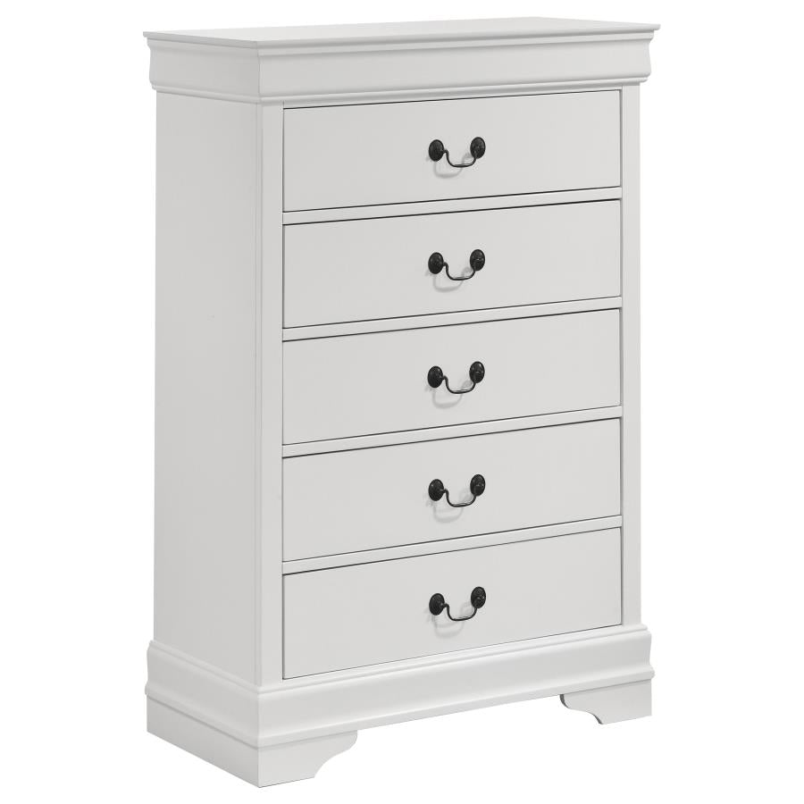 Louis Philippe 5-piece Queen Bedroom Set White-zoom-11