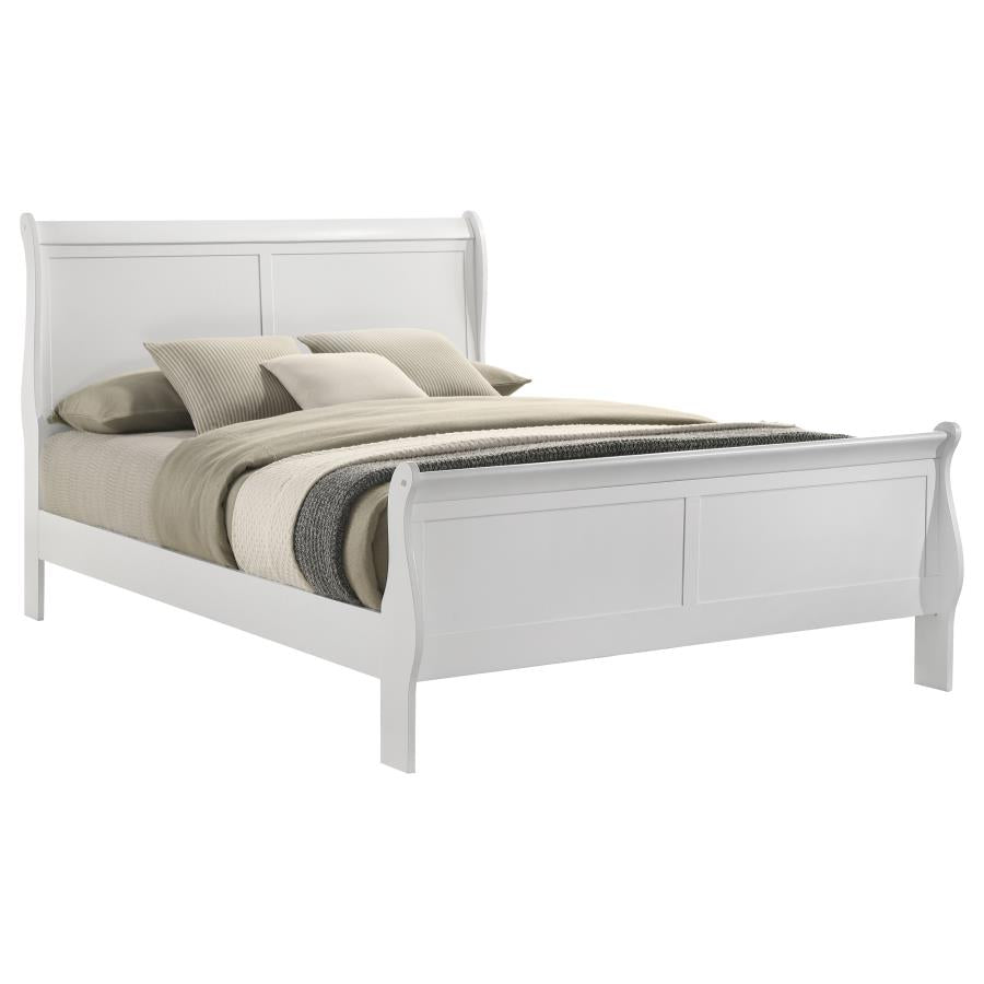 Louis Philippe 47-inch Queen Sleigh Panel Bed White-zoom-3