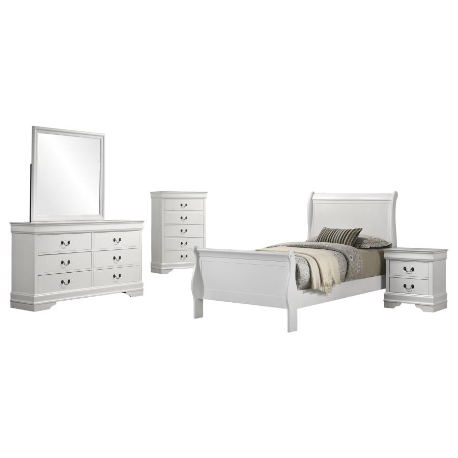 Louis Philippe 5-piece Twin Bedroom Set White-2