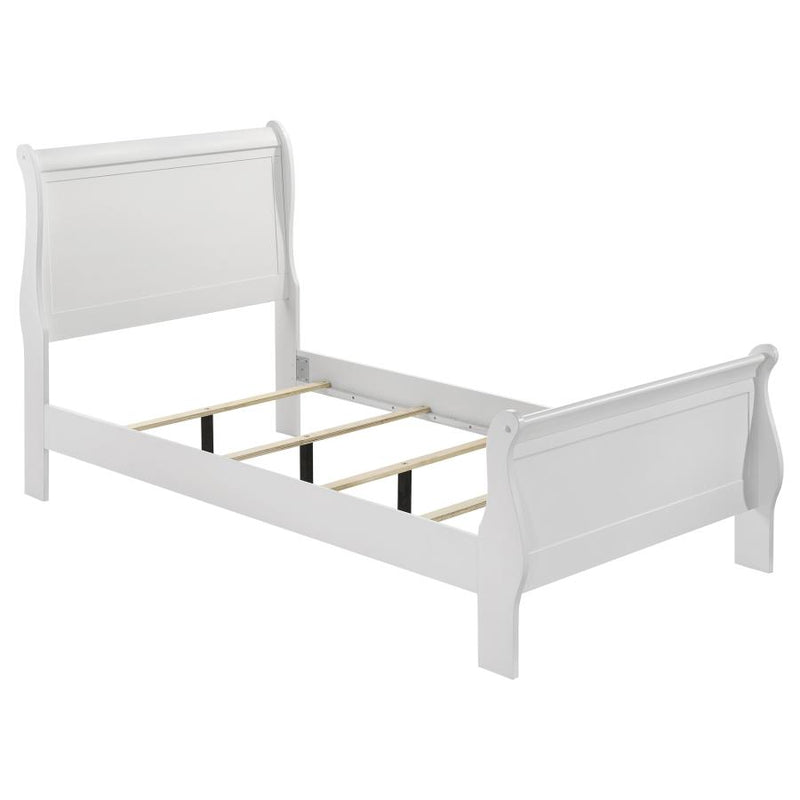 Louis Philippe 47-inch Twin Sleigh Panel Bed White-zoom-