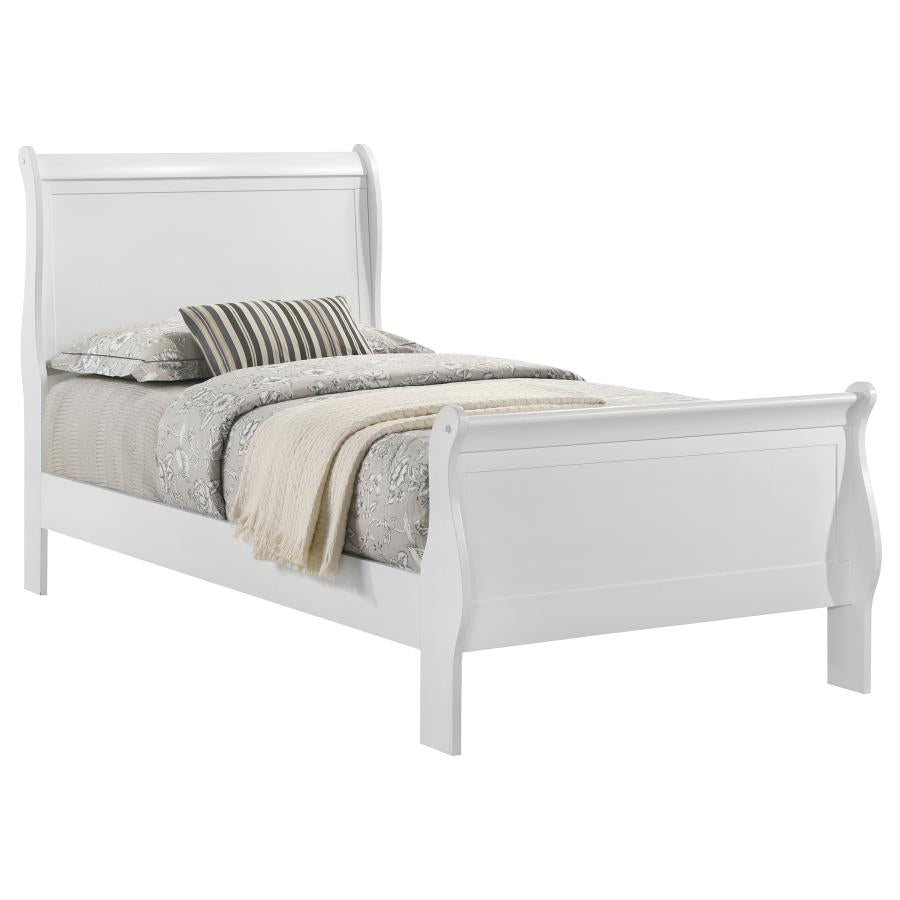 Louis Philippe 47-inch Twin Sleigh Panel Bed White-zoom-3