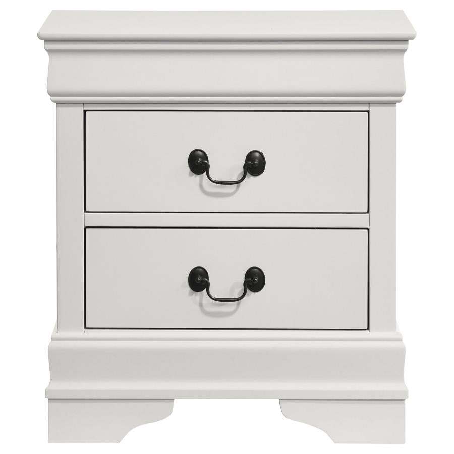 Louis Philippe 2-drawer Nightstand Bedside Table White-zoom-3