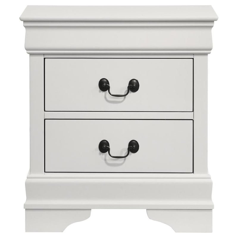 Louis Philippe 2-drawer Nightstand Bedside Table White-zoom-