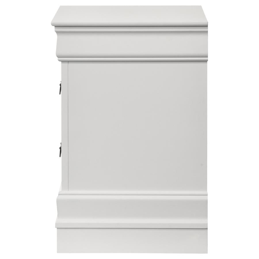 Louis Philippe 2-drawer Nightstand Bedside Table White-5