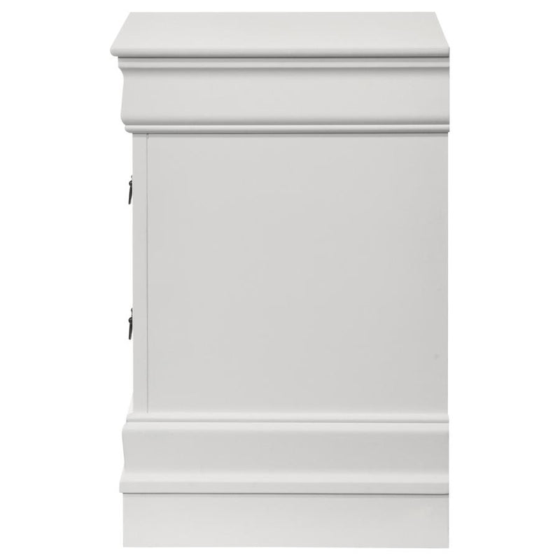 Louis Philippe 2-drawer Nightstand Bedside Table White-zoom-