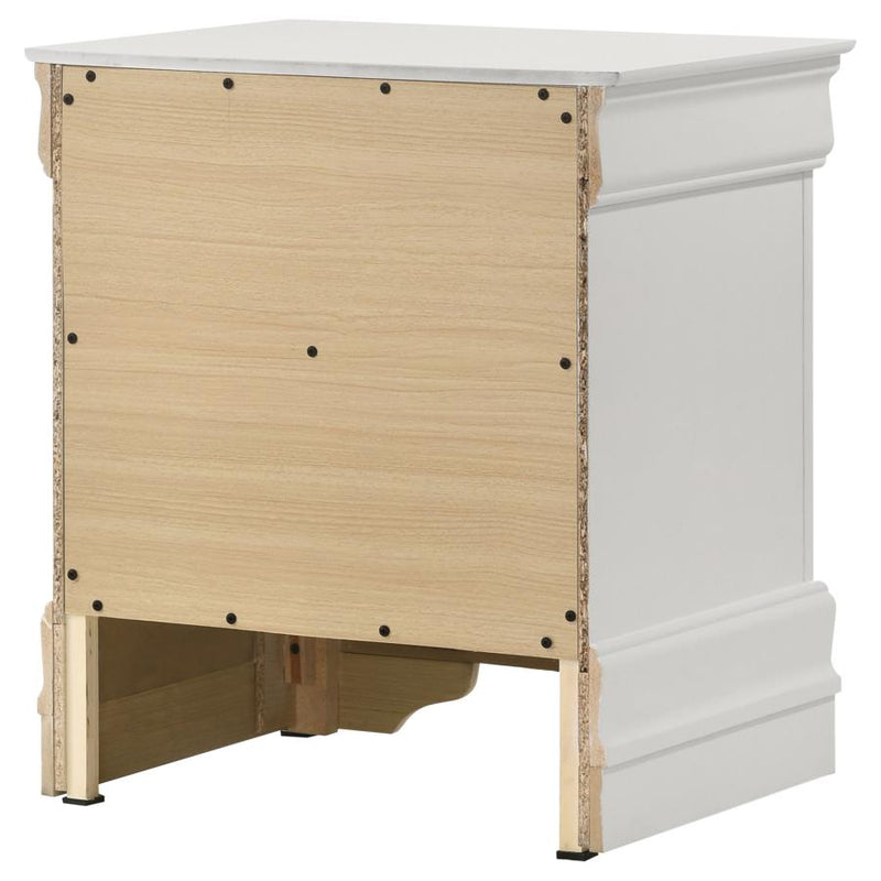 Louis Philippe 2-drawer Nightstand Bedside Table White-zoom-