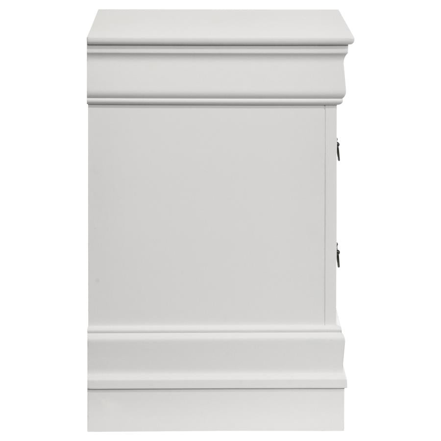Louis Philippe 2-drawer Nightstand Bedside Table White-9