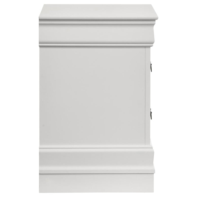 Louis Philippe 2-drawer Nightstand Bedside Table White-zoom-
