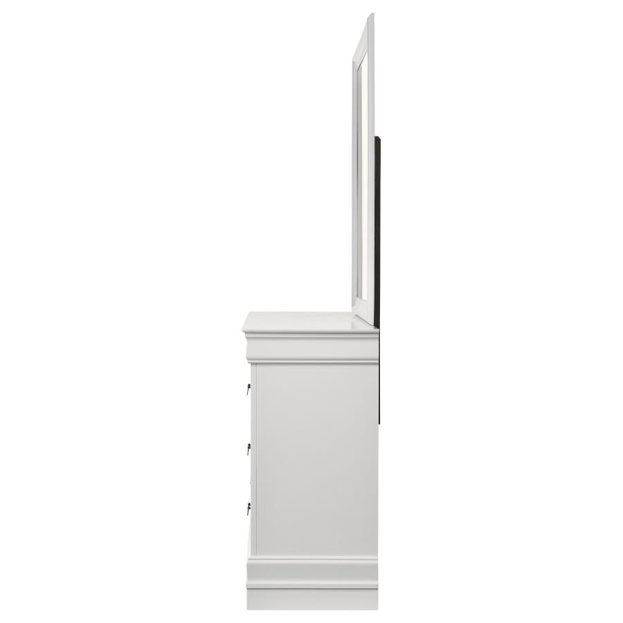 Louis Philippe 6-drawer Dresser and Mirror White-5