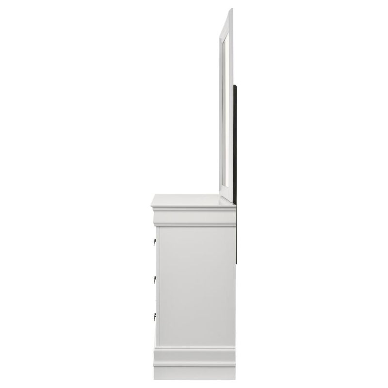 Louis Philippe 6-drawer Dresser and Mirror White-zoom-
