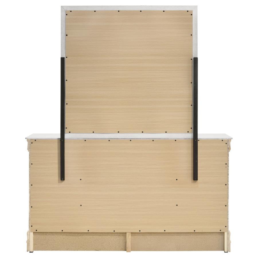 Louis Philippe 6-drawer Dresser and Mirror White-7