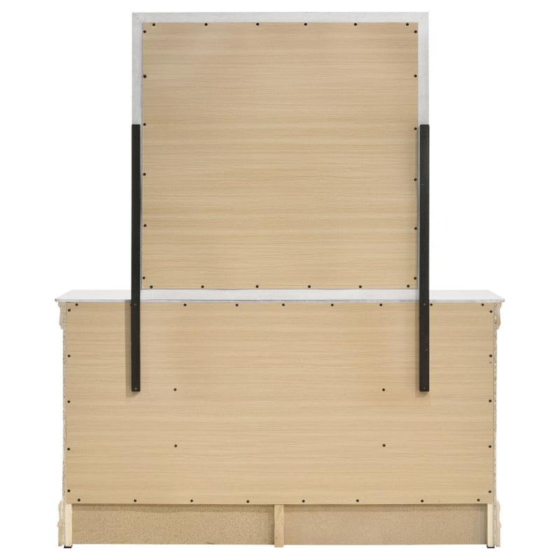Louis Philippe 6-drawer Dresser and Mirror White-zoom-
