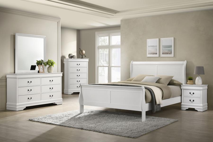 Louis Philippe 6-drawer Dresser and Mirror White-zoom-14